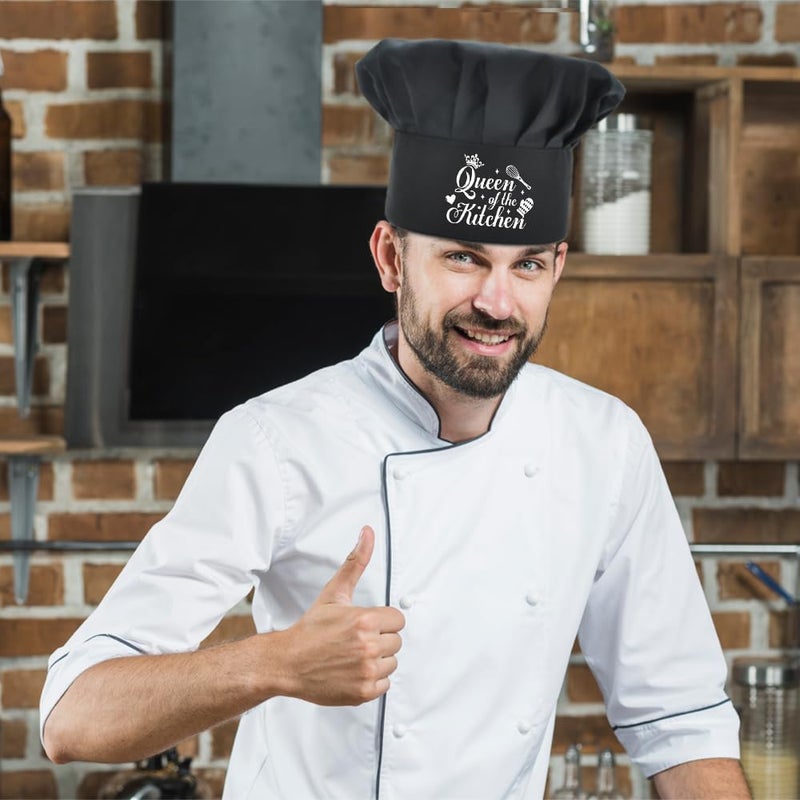 ZBBFSCSB Queen Funny Chef Hat Black Fully Adjustable, Baking Party Gifts for Woman Sister Mom Daughter, Mother's Day Gifts - Image 4